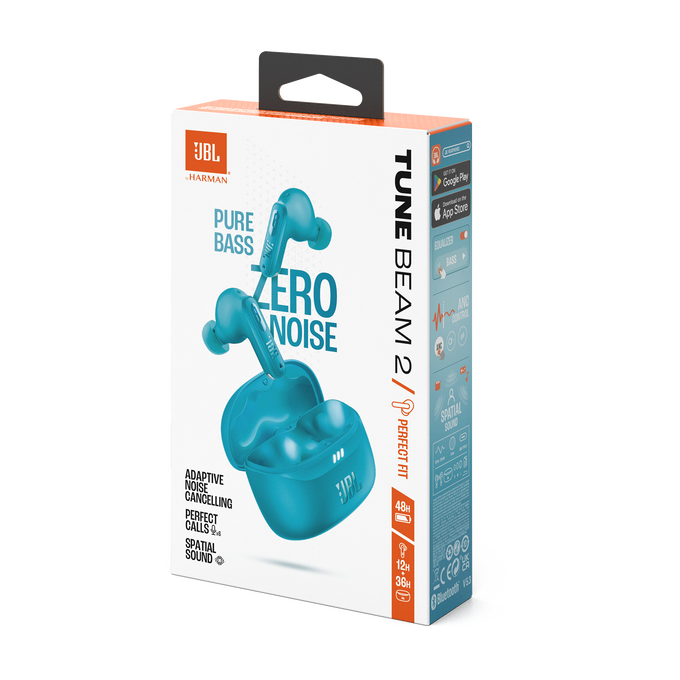 JBL Tune Beam 2 - Turquoise - True Wireless Noise Cancelling Earbuds - Detailshot 15 image number null